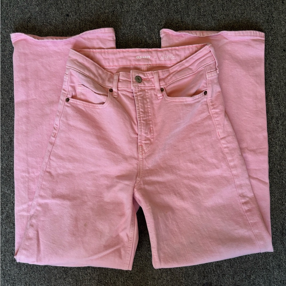 Pink Old Navy Jeans Wide Leg